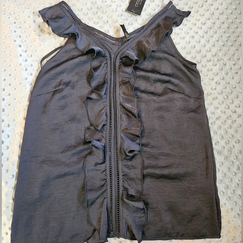 Crossroads Ruffled Sleeveless Top‎ NWT Goth Whimsigoth Pre-Raphaelite Ruffles